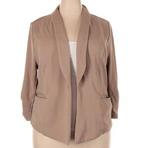 Bar III Trendy Plus Size Knit Drape-Front Blazer